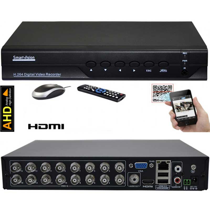 AHD 16 CH Kayıt Cihazı 2,1 MP H265 Plus SV-6516AHD