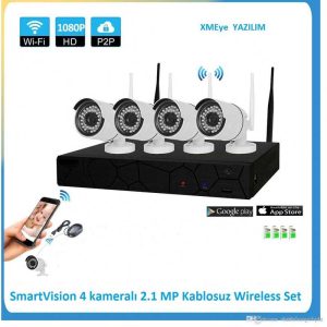 Nvr Kit Kablosuz 4 Kameralı 2.1 MP İP Wireless Set Sv-P0004HW