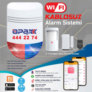 BGR-12 WIFI Kablosuz Siren Alarm Sistemi Mobil Uygulamalı (1 Yıl Ahm Ücretsiz)